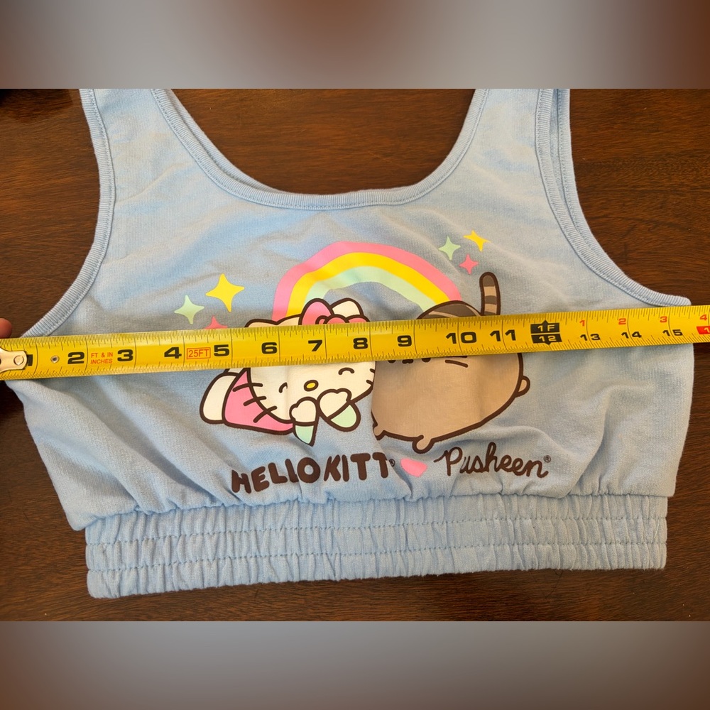 2023 Sanrio Hello Kitty x Pusheen Kawaii Cute Graphic Cropped Tank Top Shirt - Picture 10 of 11